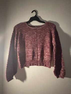 New York & Company Marled Wine Crewneck Sweater